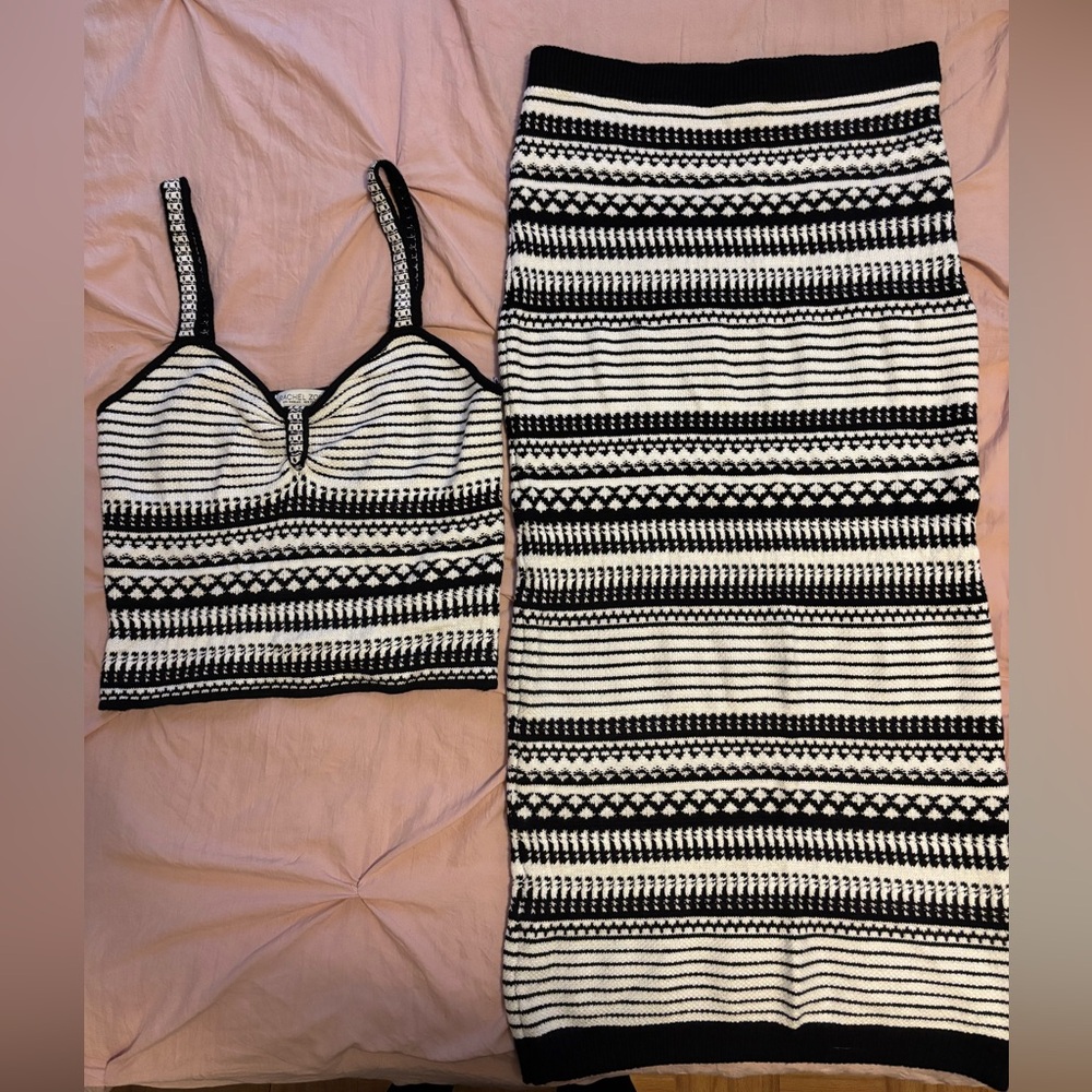 Rachel Zoe Crop Top Long Skirt Two Piece Knit Set